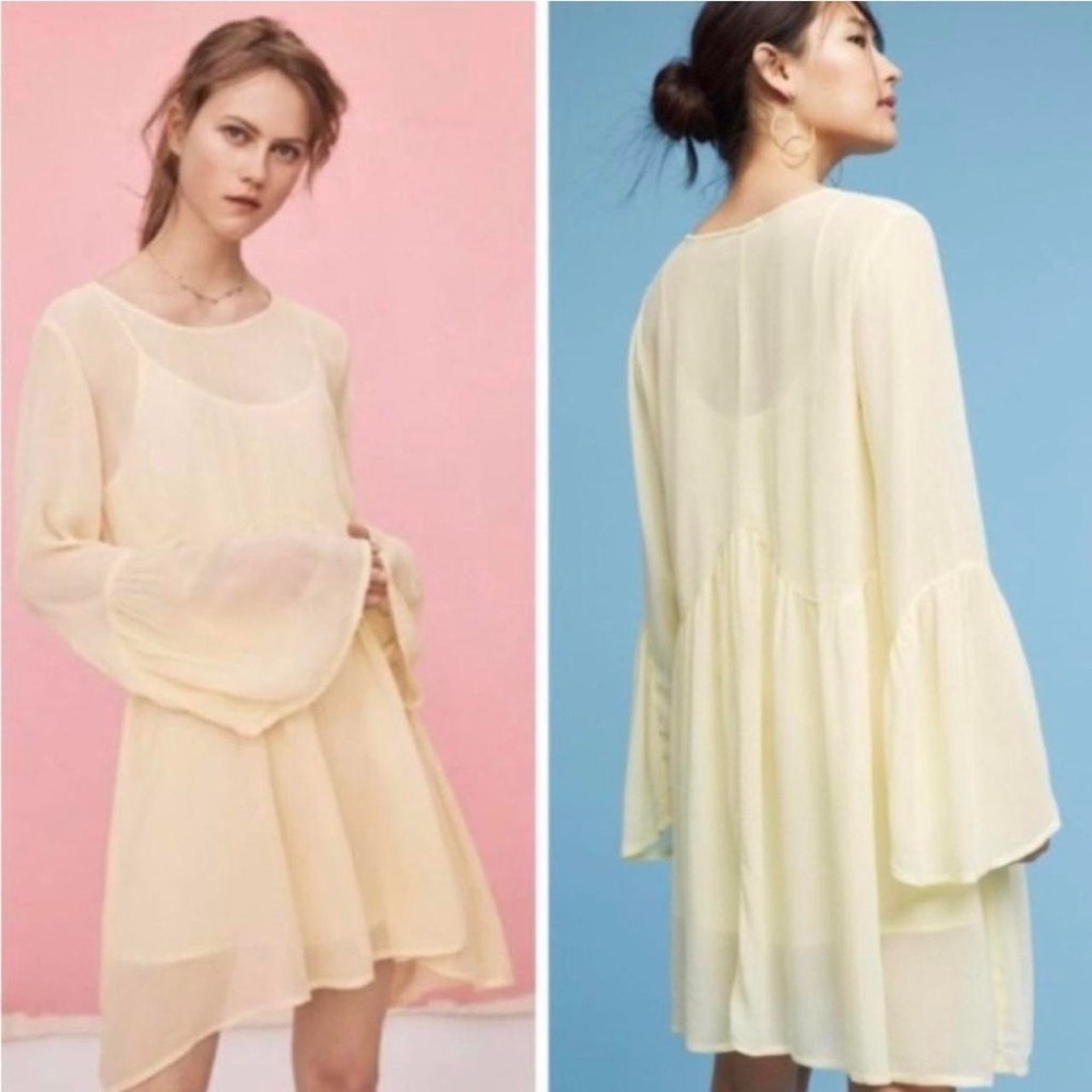 LACAUSA Sheer Yellow Dress